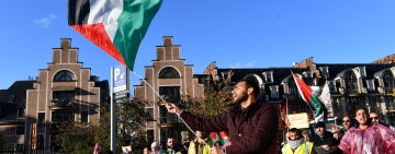 パレスチナ支援の大規模デモ行進がブリュッセルで開催される